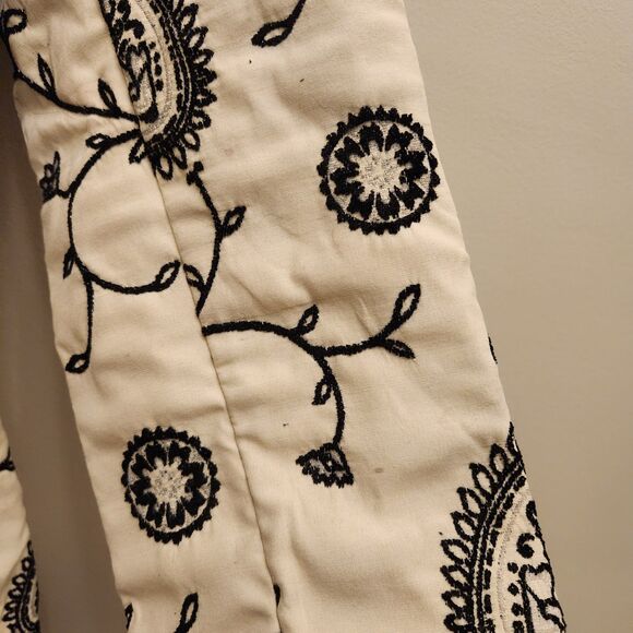 VTG 3 Sisters Women's M Embroidered Floral Paisley Tapestry Jacket Pea Coat - Picture 4 of 10